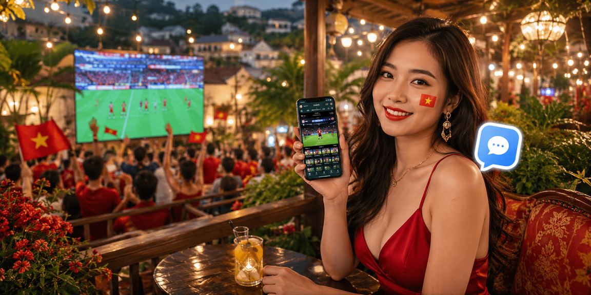 Người dùng theo dõi sự kiện thể thao qua điện thoại tại quán cà phê Đà Lạt buổi sáng